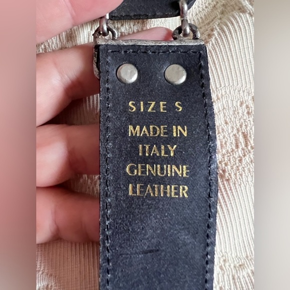 New York Studio Made In Italy Embellished Womens Belt Sz S Genuine Leather Black main image 5